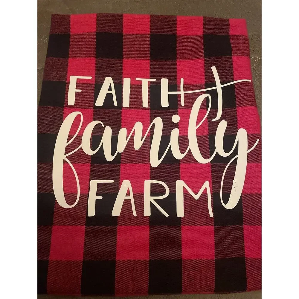 Faith Family Farm 2 Tea Towel Gift Set 21x30 Buffalo Check